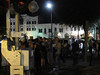 Police tried to make everyone leave the public sidewalk.